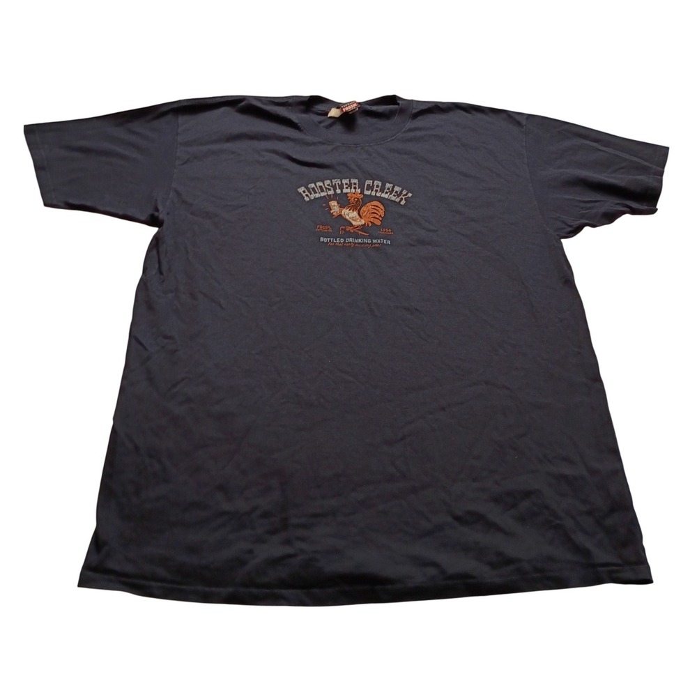 Vintage Fossil 1954 Rooster Creek Graphic TShirt Men's XL Navy Blue Short Sleeve
